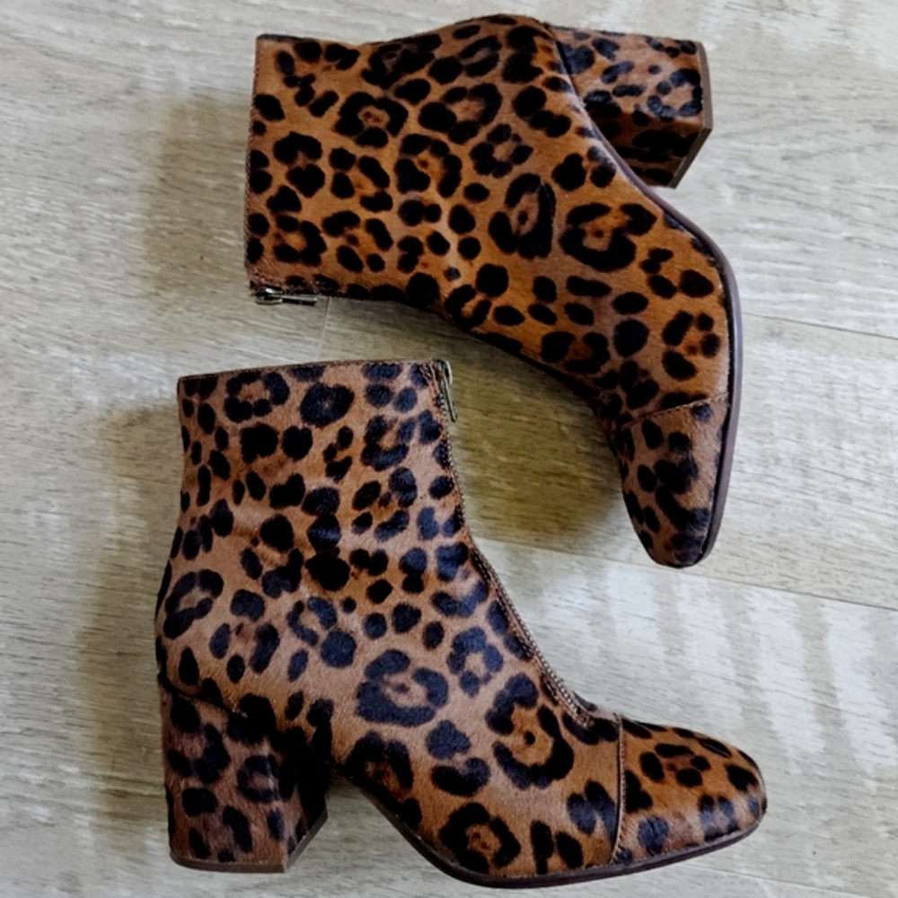 Madewell Amalia In Leopard Callf Hair Ankle Boots - Picture 3 of 16